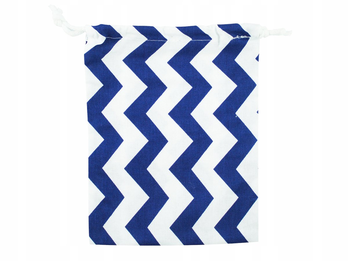 Katoenen Zakje 10x10 cm Zigzag Marineblauw - Decoratief voor Kleine Spullen
