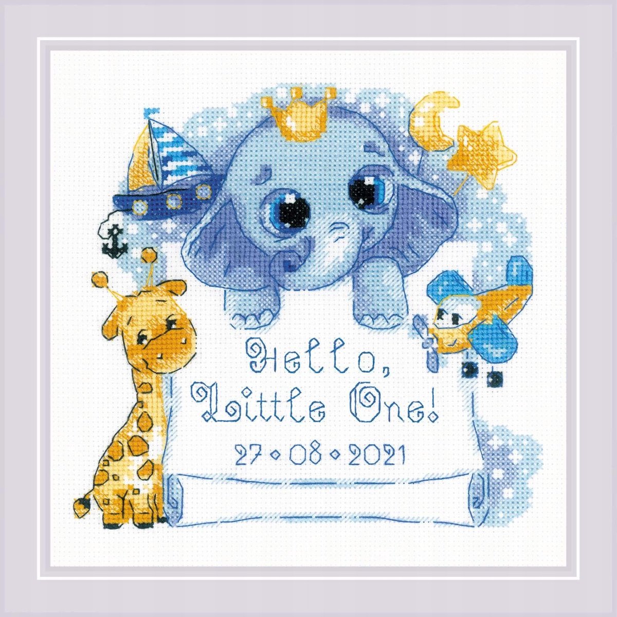 RIOLIS Borduurpakket "Welkom Baby" 15x15 cm