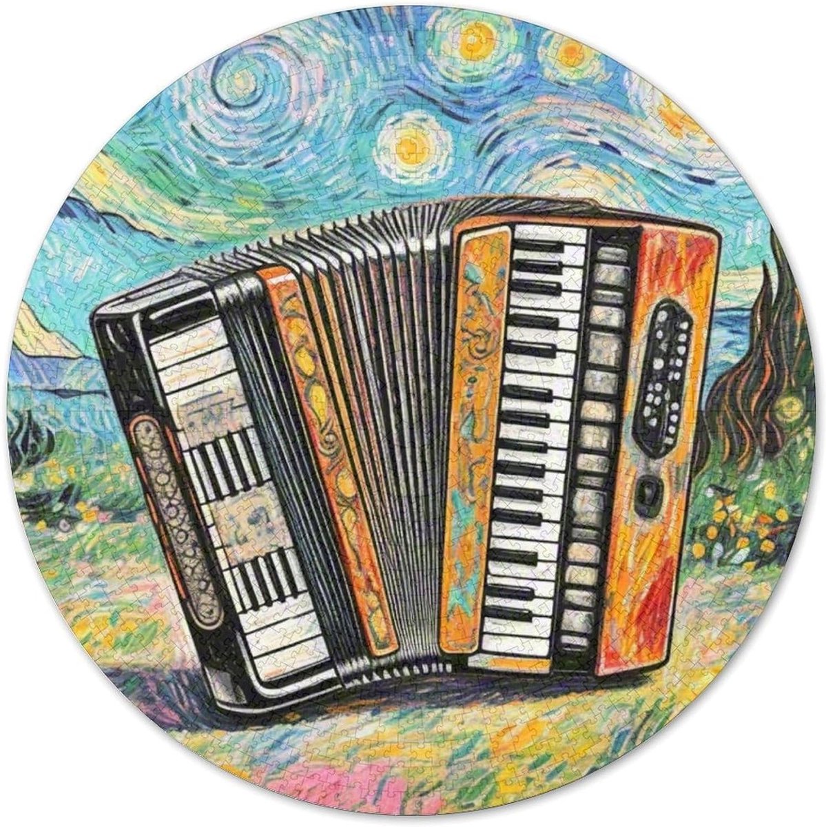 Accordeon Puzzel - 1000 Stukjes - Ontspanning Thuis - Uniek Kunstwerk - 67.5 x 67.5 cm - Stijl-5
