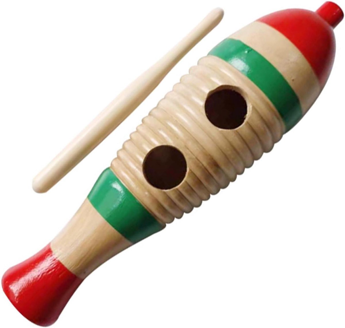 Houten Guiro - Muziekinstrument Kinderen - Muziek Maken - Levendig Visontwerp - Kleine Maat - Kleurrijk