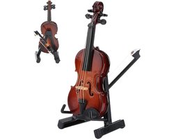 Miniatuur Viool Model - Decoratie Viool - Verzamelobject Decoratie - Gedetailleerd Houtwerk - 17 cm - Niet gespecificeerd