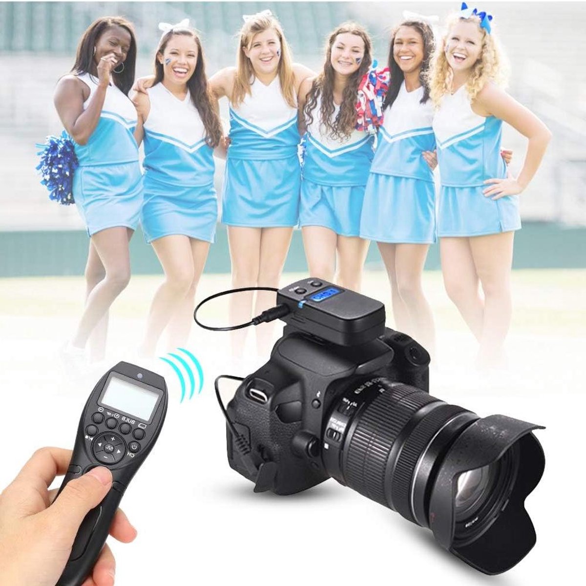 Draadloze Camera Afstandsbediening - Sluiter Ontgrendelaar - Professionele Fotografie - 100 Meter Bereik - 32 Kanalen - Zwart
