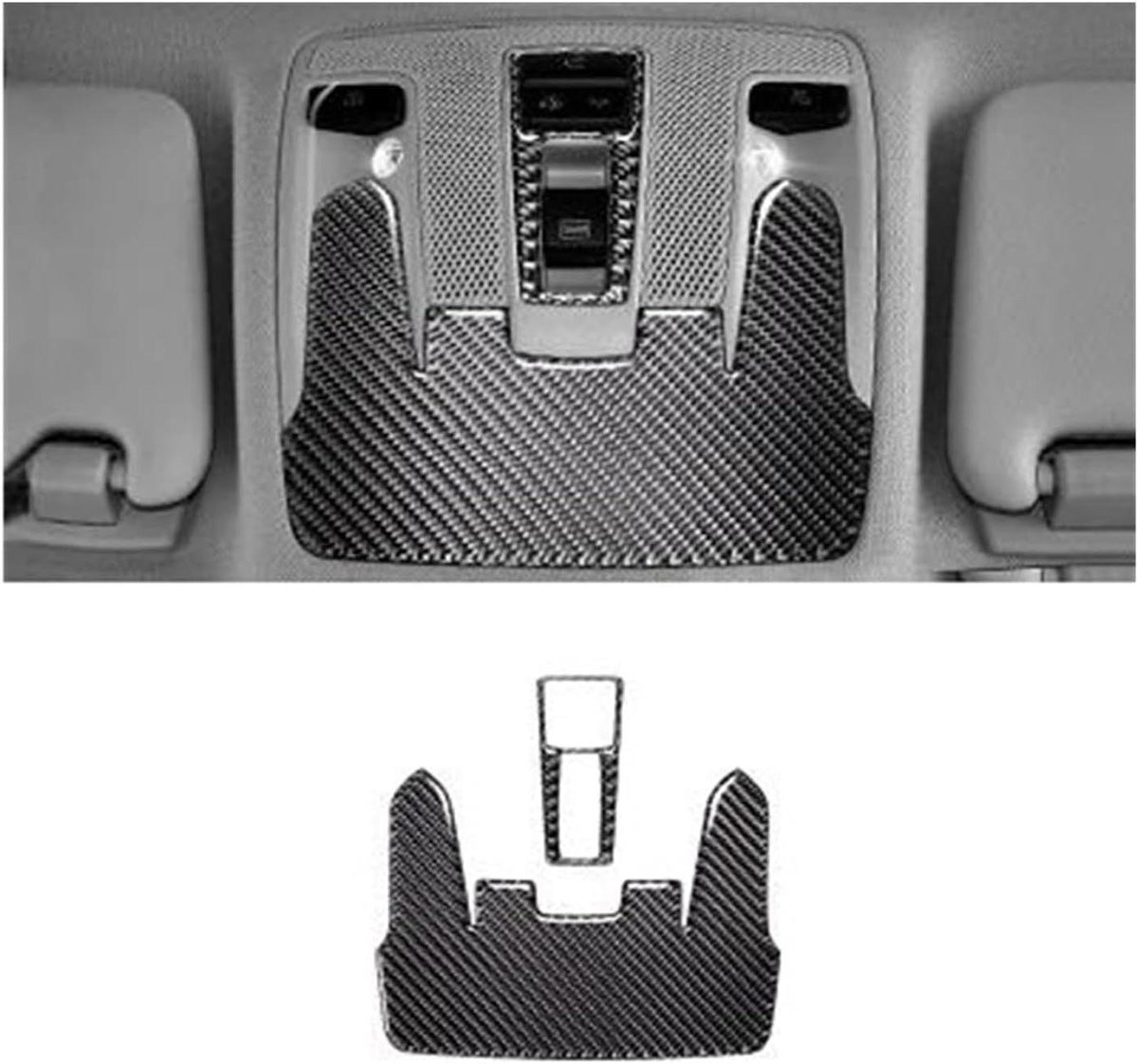 Interieur Lamp Sticker - Leeslamp Trim - Auto Opwaarderen - Echte Koolstofvezel - 2 Stuks 