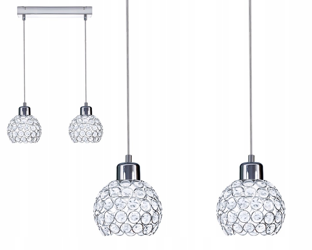 Chroom Kristallen Hanglamp LED E27 - Elegant en Sfeervol