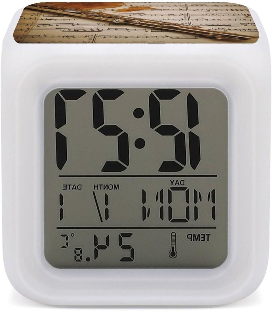 Muziek Wekker - Kleine Klok - Kamer Decoratie - 7 Kleuren - 3.1 Inch - Multicolor