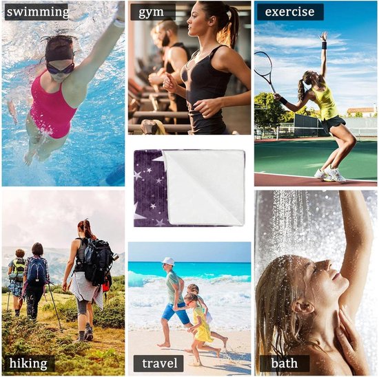Microfiber Handdoeken - Sport Handdoeken - Outdoor Activiteiten - Lichtgewicht Compact - 2 Stuks 30x80cm - Meerkleurig — afbeelding 4