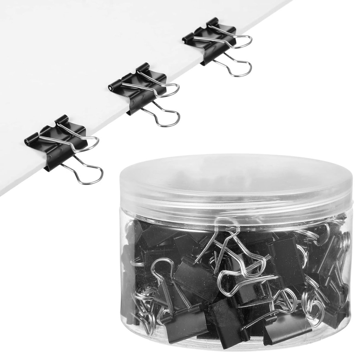 SOUQONE- Bindclips 100 Stuks - 19mm Antislip - Metalen Klemmen - Multifunctionele Klemmen - Kantoorbenodigdheden - Sterke Klemkracht - Papierclips