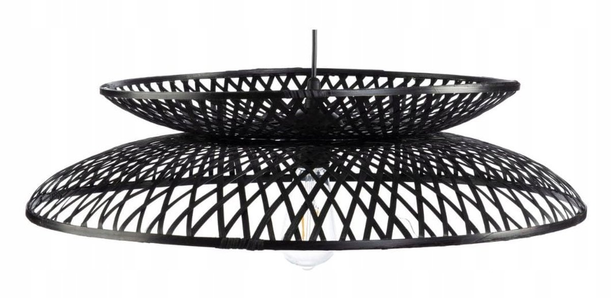 Grote Boho Bamboe Hanglamp ZEN ZWART 60cm