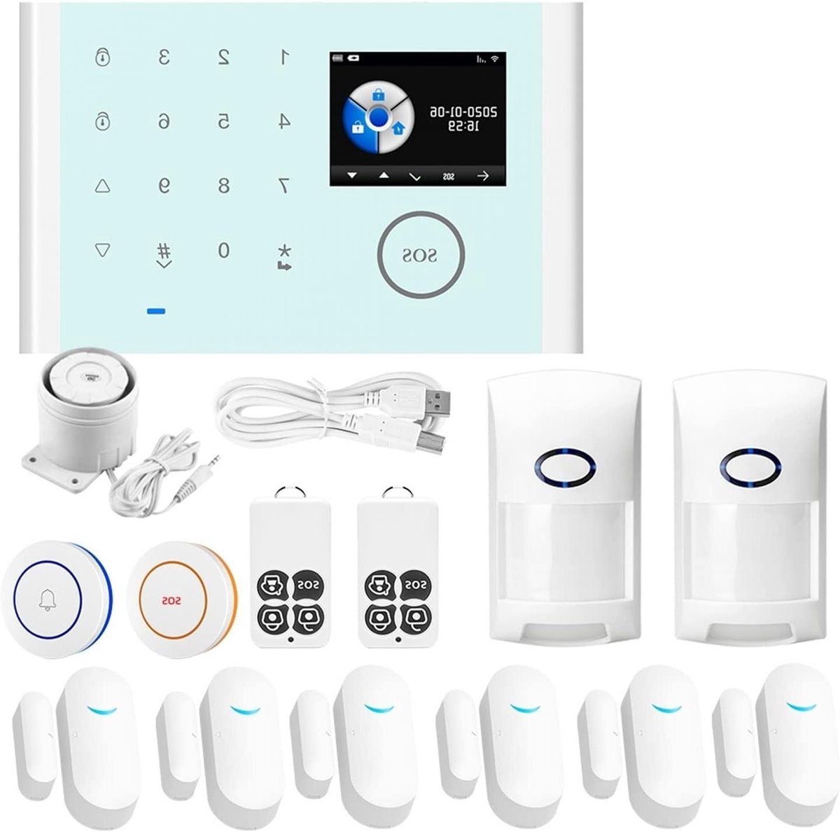 Beveiliging Alarm Kit - Draadloos Systeem - Huis Beveiligen - App Controle - 10 mm - Groen