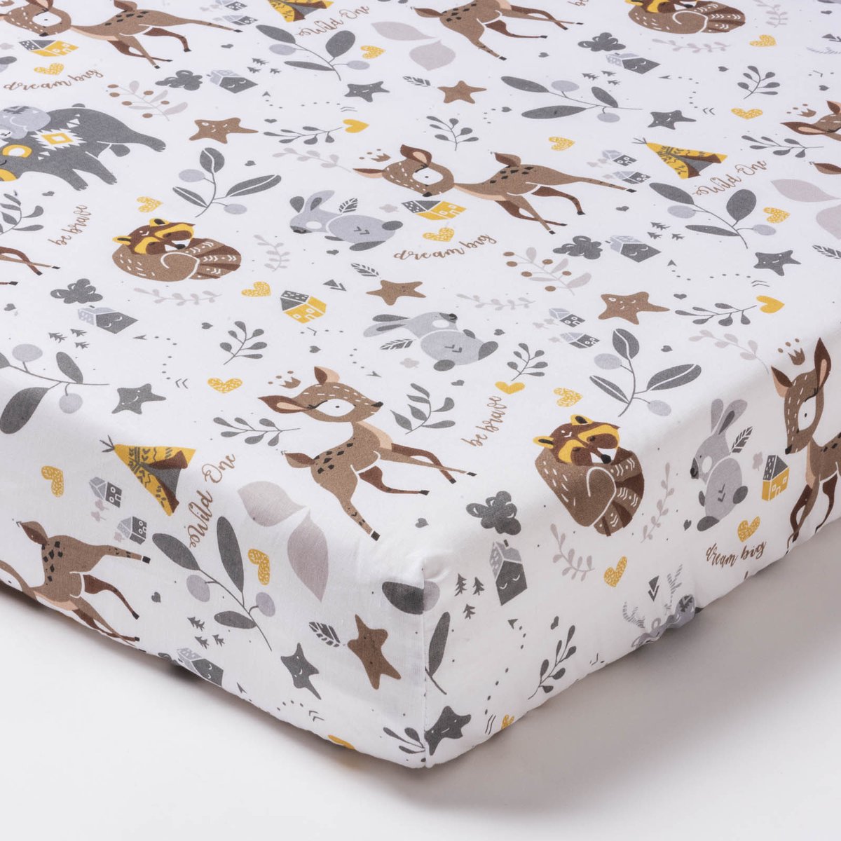 Jukki Katoenen Hoeslaken met Elastiek 120x60 cm - Magisch Bos
