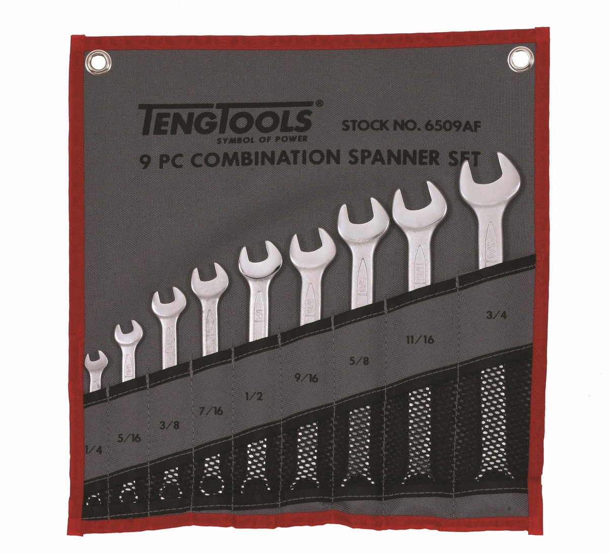 Teng Tools Inch-ringsleutelset 1/4" - 3/4", 9-delig