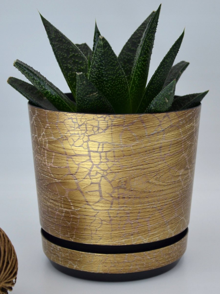 Kerd Decorpot 21 cm Safari Texture - Inclusief onderzetter