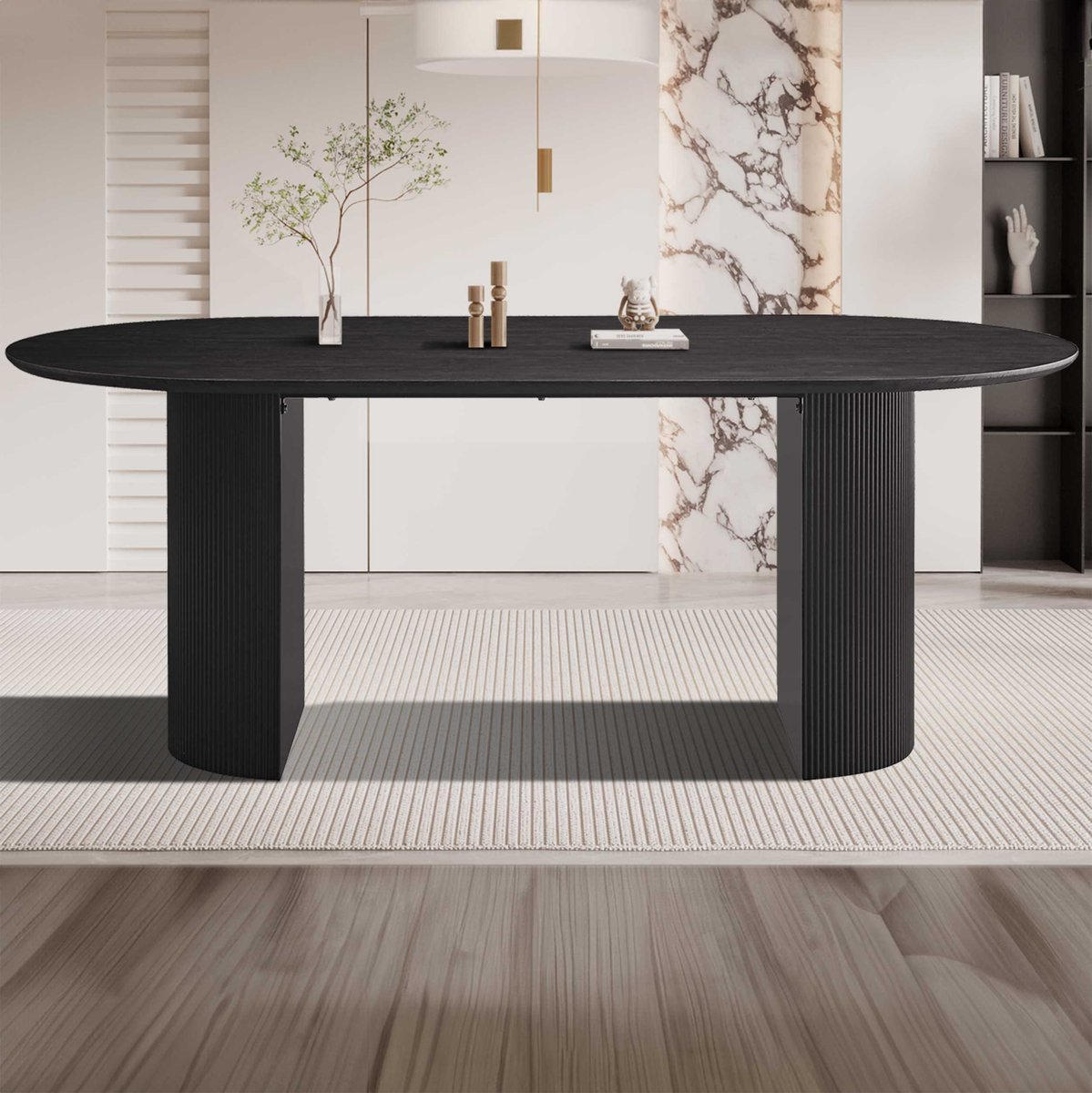 Tafel 'Lagos' 200 cm Ovaal Decor Donkerbruin