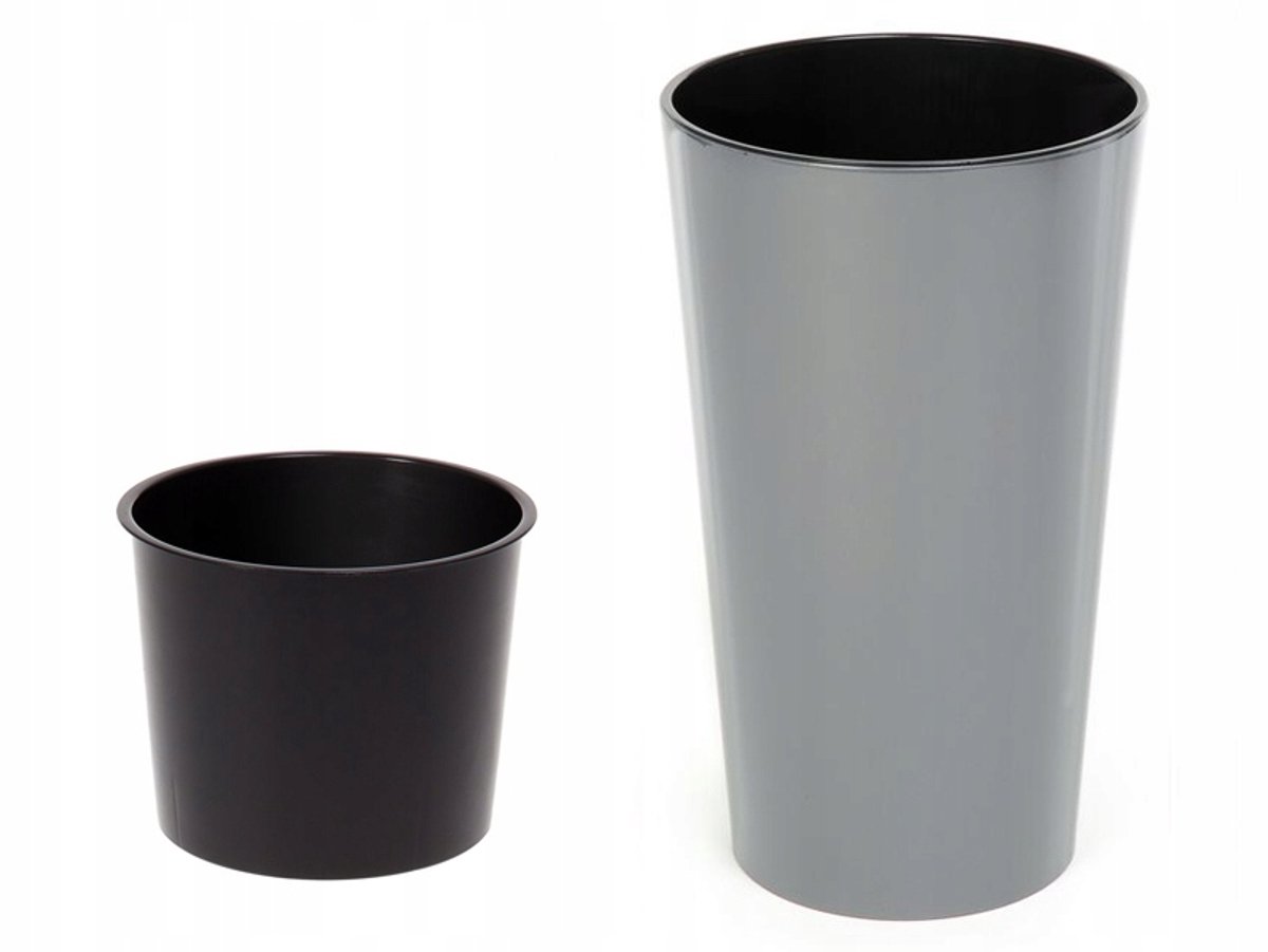 Lamela Lilia pot, diameter 19 cm, hoogte 36 cm, grijs glanzend