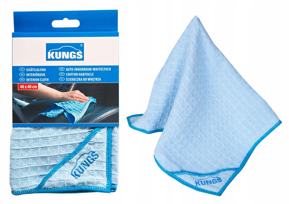 Kungs Wafel Microvezel Interieurdoek 40x40cm - Fijn & Duurzaam
