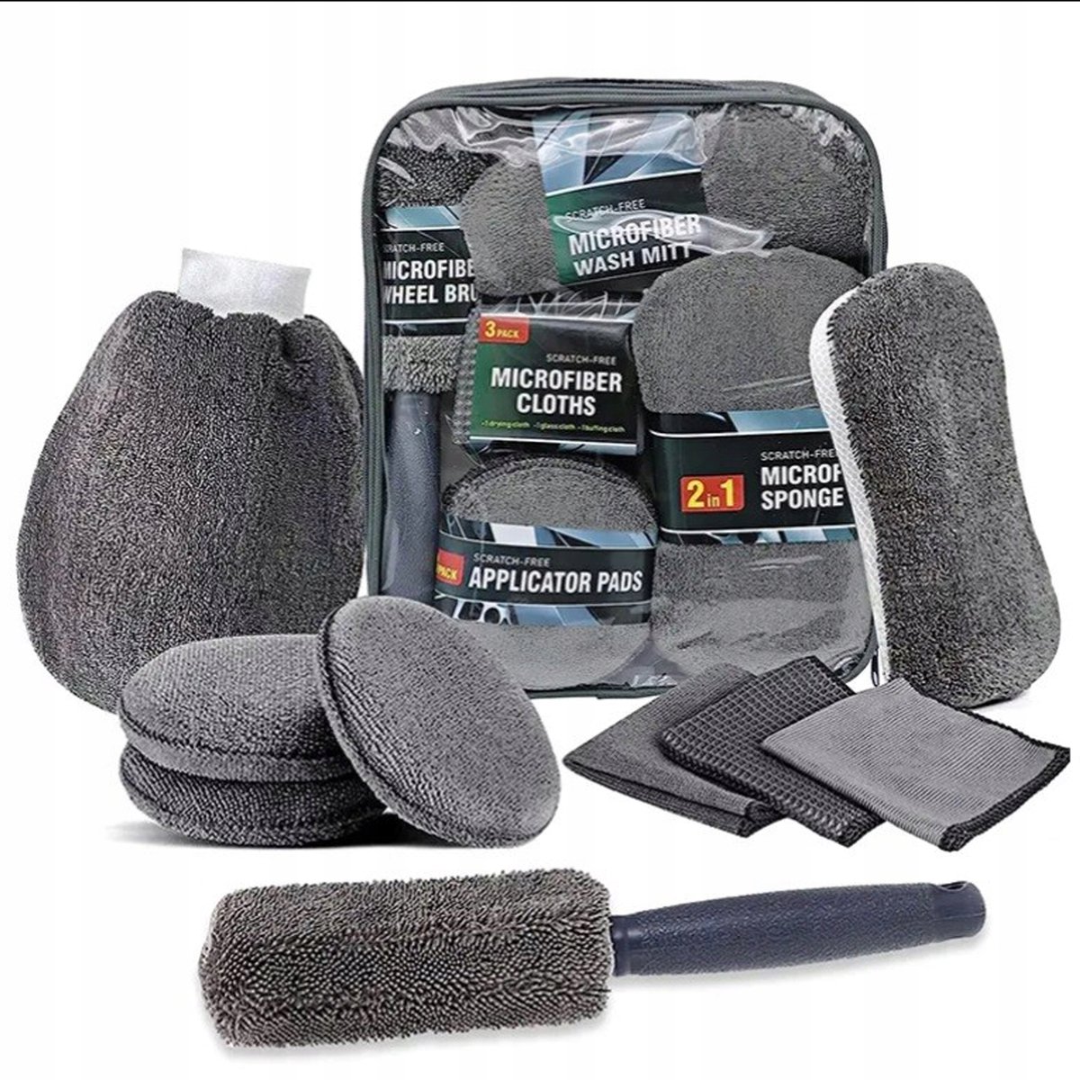 Auto Poets Set 9 Delig - Microfiber Doeken, Penselen & Pads