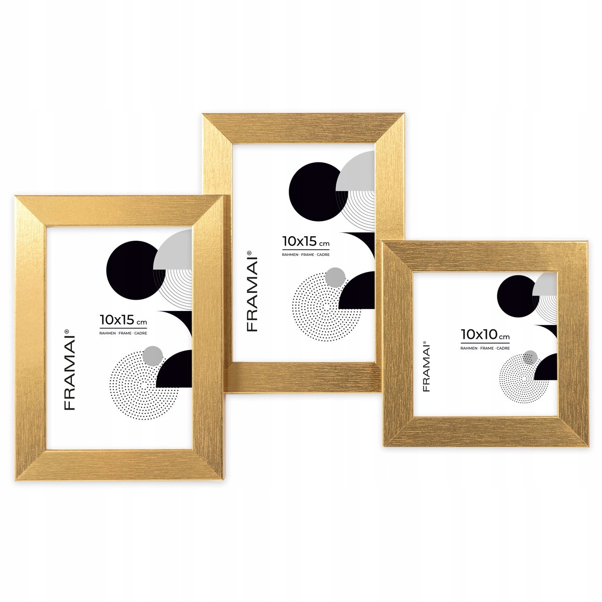 Gouden Multiframe HEN Z zie 3 foto's 10x15/10x10 cm