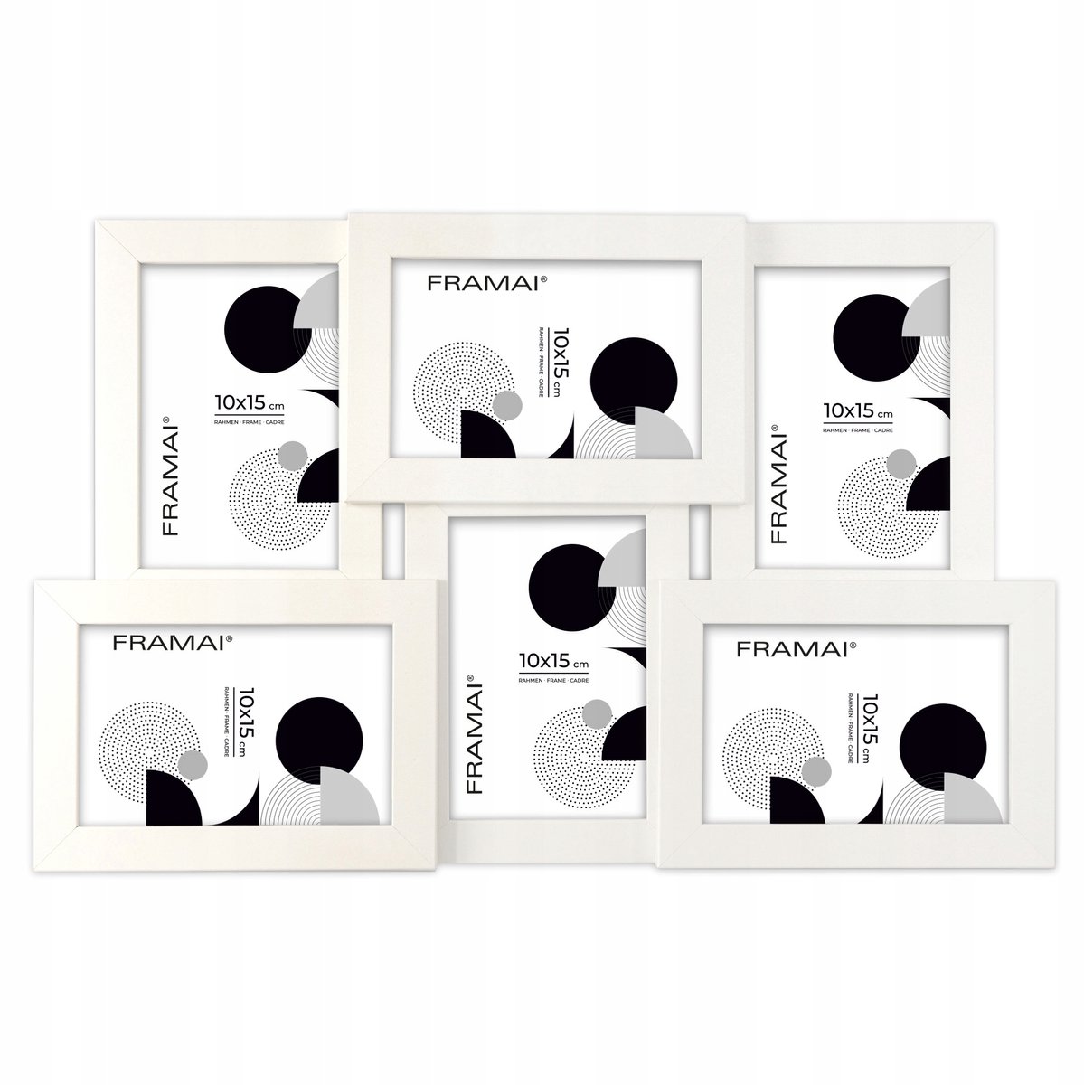 Multirama Wit 6 Foto's 10x15cm - Houten Galerij Wanddecoratie