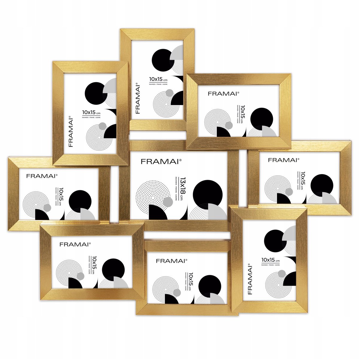 Gouden Foto Multiframe 51x61 cm heeft 9 Foto's