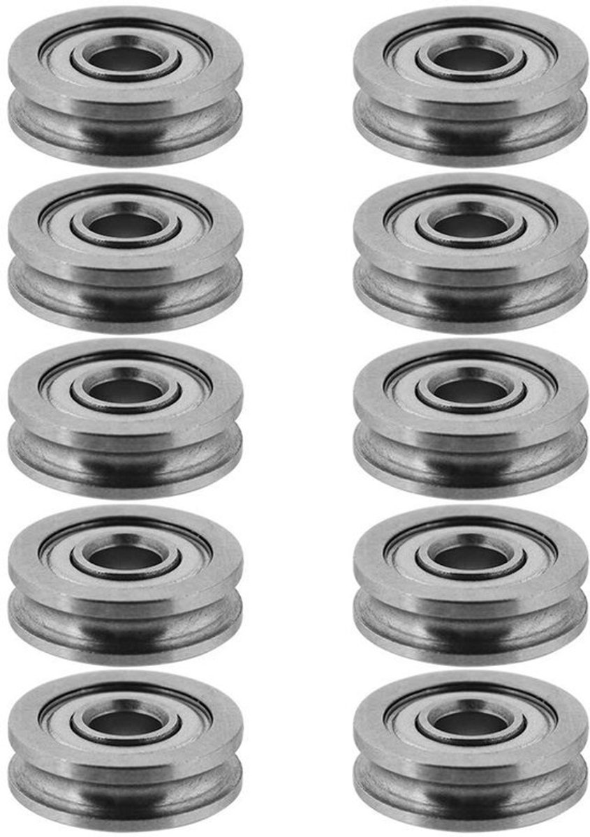Allecto - U-groef wielkatrollager - 10 stuks met metalen U-groef