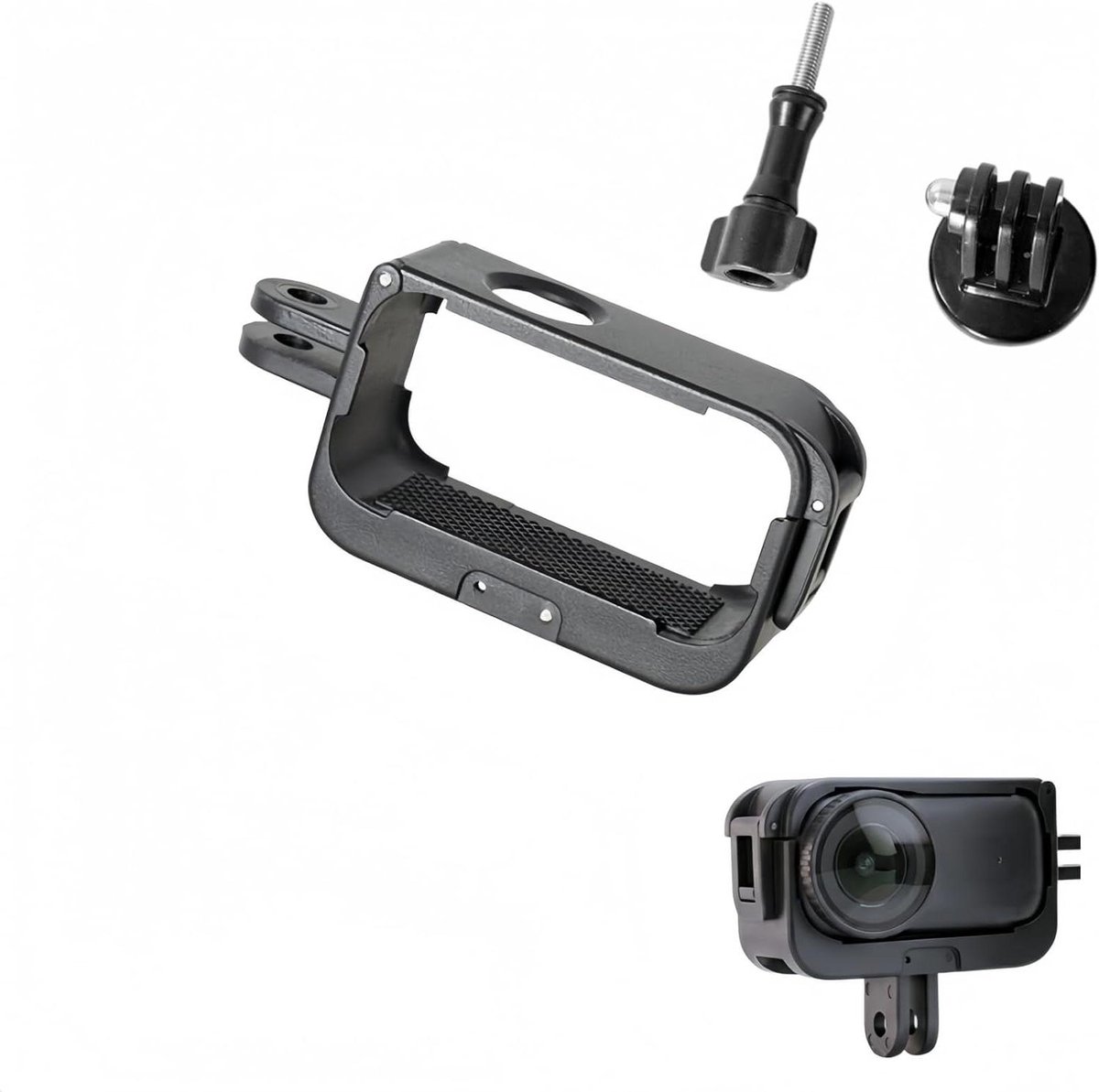 Beschermende Kooi - Camera Frame - Video Opnames - Lichtgewicht PC Materiaal - 9.5 x 4 x 2.7 cm - Zwart
