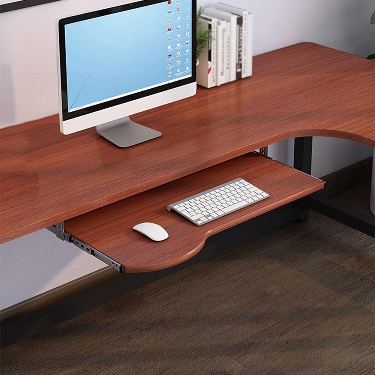 Houten Toetsenbordlade - Onderbouw Lade - Bureau Organisatie - Ergonomisch Uitschuifbaar - 70x30 cm - Zwart