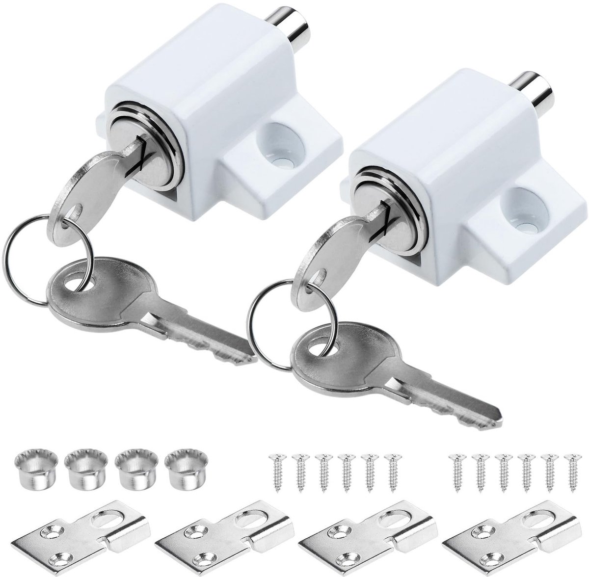 Dailygoods- Schuifslot - 2 Stuks - Kindveiligheid - Schuifgrendel - Terrasdeur - Draaideuren - Eenvoudig te installeren - Deurslot