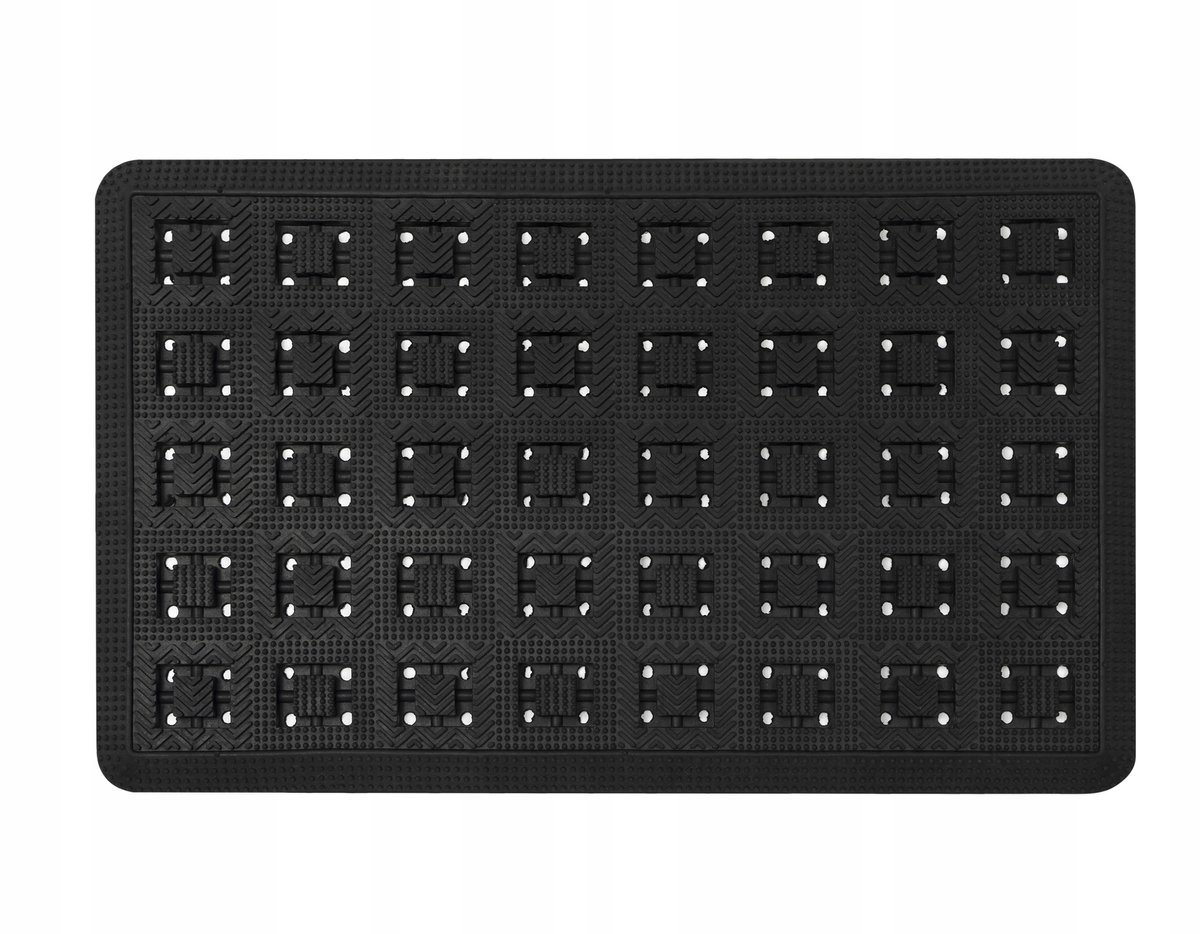 Zwarte Rubberen Deurmat 45x75 cm - Antislip & Weerbestendig