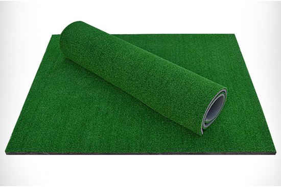 Golfbalmat - Golf oefenmat - Kunstgras - Balmat - Met rubberen tees - Kunststof - 60x30x2cm - Geschikt voor swing- en chipoefeningen, kan in de woonkamer, tuin en op kantoor worden geplaatst - Groen — afbeelding 5