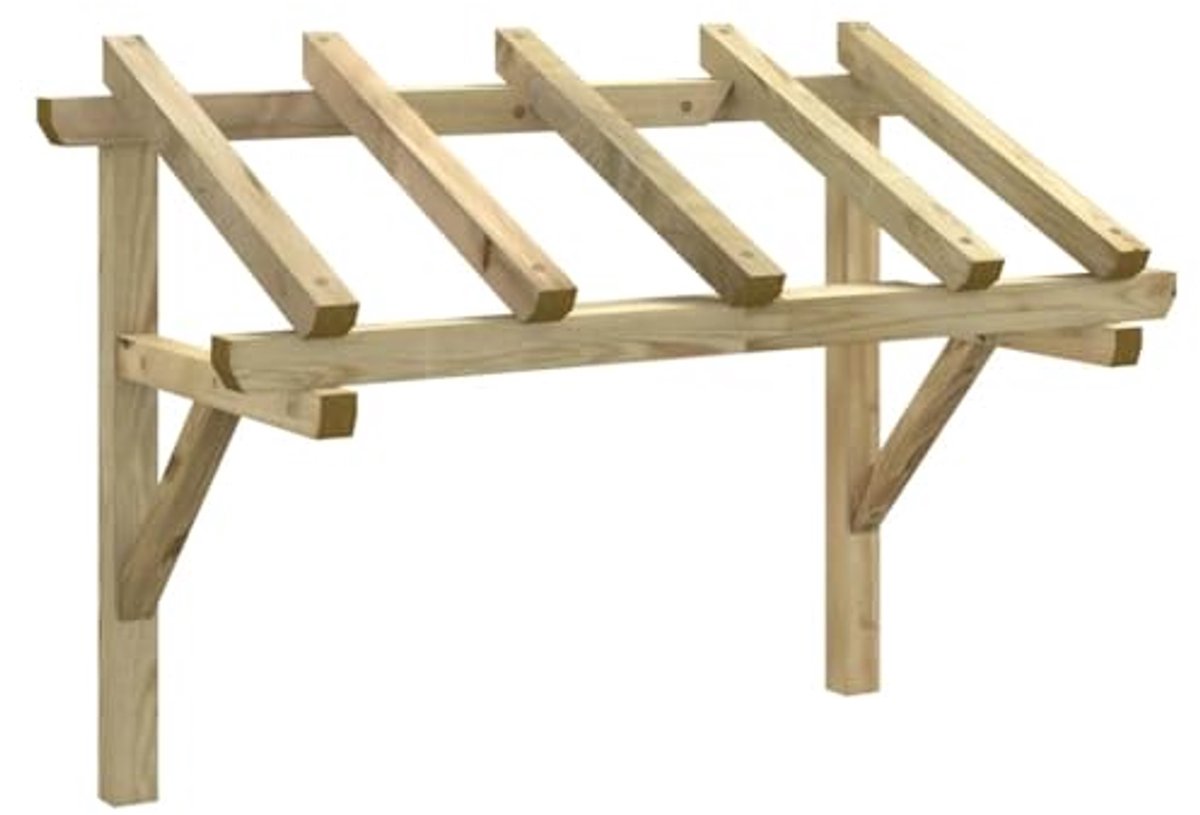 Houten Overkapping - Deur Luifel - Entree Beschermen - Massief Hout - 150 x 100 cm - Houtkleur