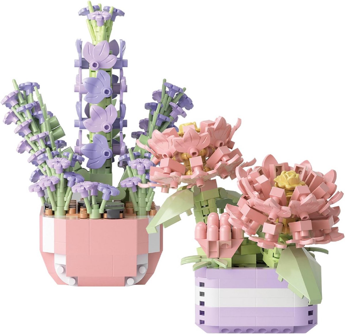Bonsai Bouwstenen - Kunstbloemen Set - Decoratief Bouwen - Twee Verschillende Sets - Tot 9