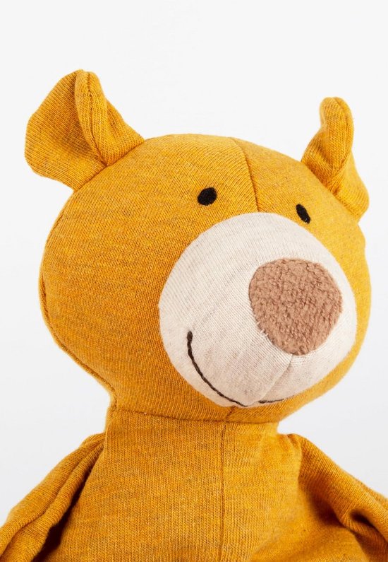 Knuffeldoek beer - Zachte trooster - Baby troosten - Biologisch katoen - 26 cm - Geel — afbeelding 5