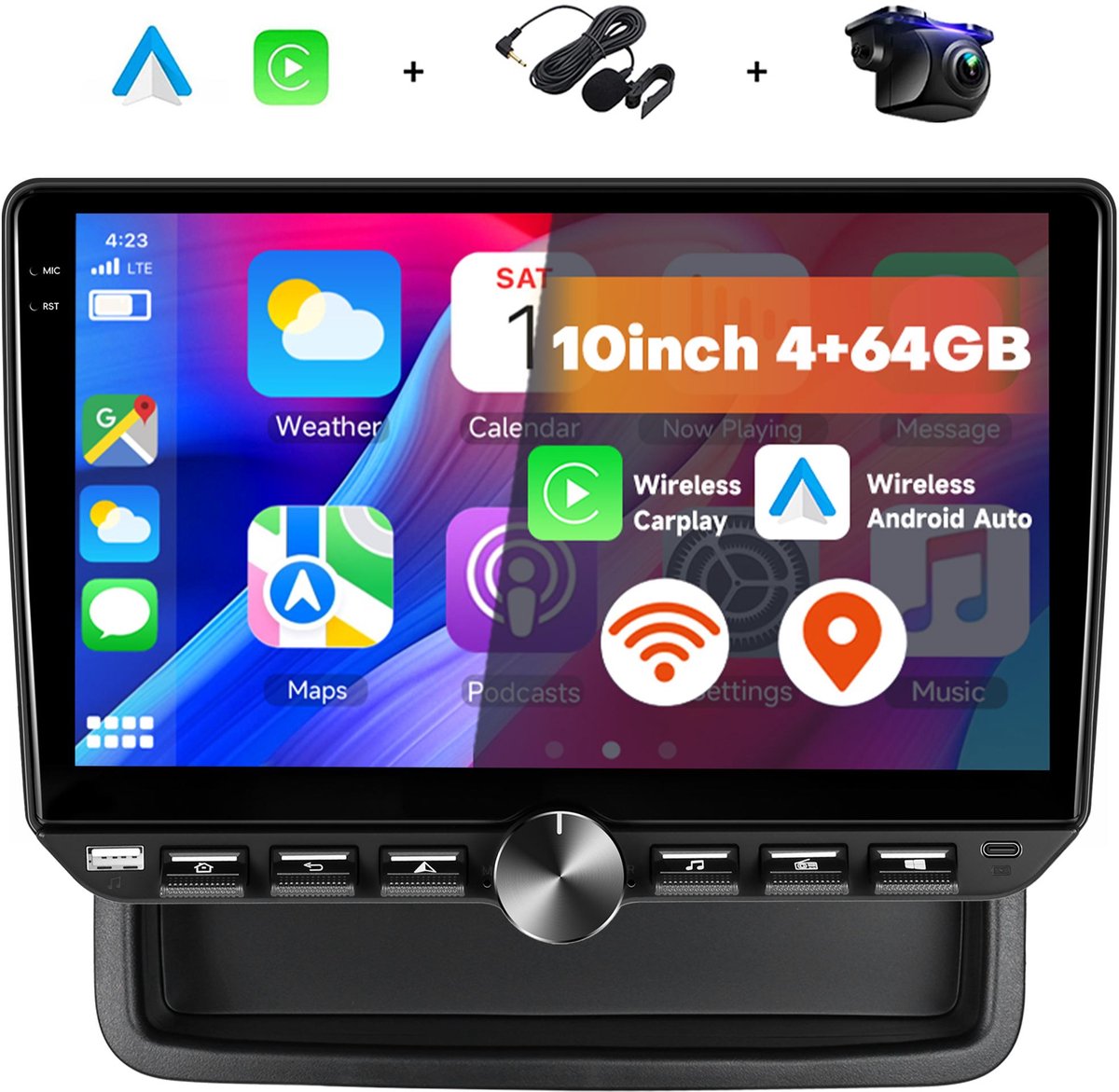 Boscer 2 Din Autoradio - Geschikt voor Renault Trafic, Opel Vivaro & Nissan Primastar (2010-2014) - Draadloos Apple CarPlay & Android Auto - Vernieuwd Bedieningspaneel - 10.1 Inch HD Touchscreen - WiFi & Bluetooth - Achteruitrijcamera & Microfoon