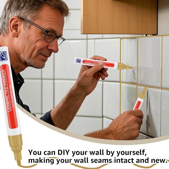 Voegenstift Set - Tegel Herstel - Voegen Opfrissen - 6 Reservepunten - 6 Stuks - Kaki van Voegenstift Set — afbeelding 5