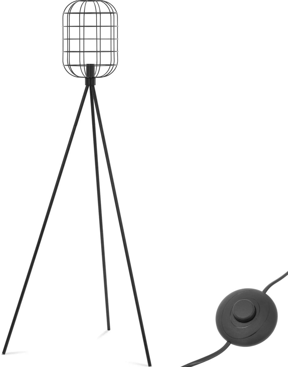 Staande lamp - open raster kap - 40 W - hoogte 163 cm - Uniprodo
