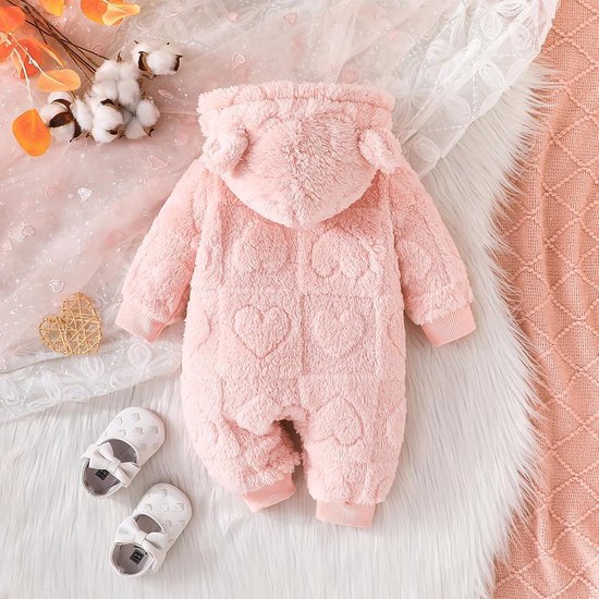 Baby Sneeuwpak - Fleece Jumpsuit - Warm Blijven - Dubbele Ritssluiting - Pasgeboren - Beige — afbeelding 5