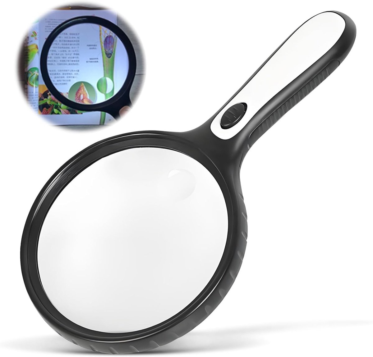 Vergrootglas met licht - Leesloep verlicht - Gedetailleerd lezen - 30x vergroting - 14.6 cm lens - Zwart