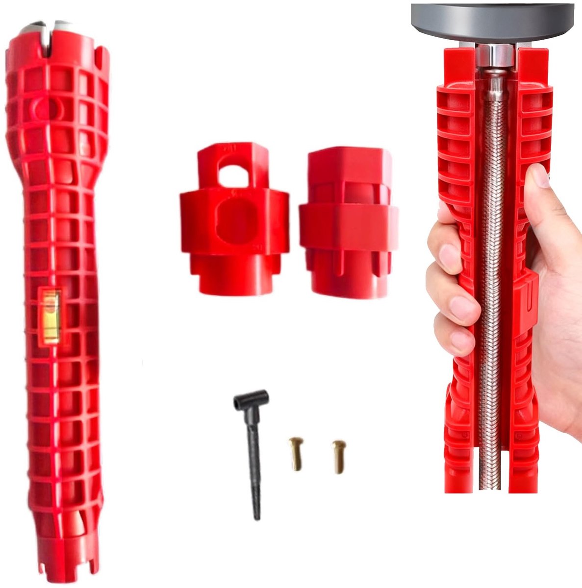 Dailygoods- Kraansleutel Multifunctioneel - Dopsleutelset - Gootsteeninstallateur - Toiletkom - Badkamer - Keuken - Geschikt voor 95 kraanfittingen - Installatietool