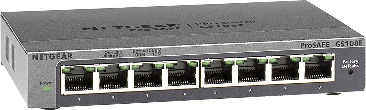 Netwerk Switch - Ethernet Hub - Internet Verbinding - 8 Poorten - 50 Watt - Zwart