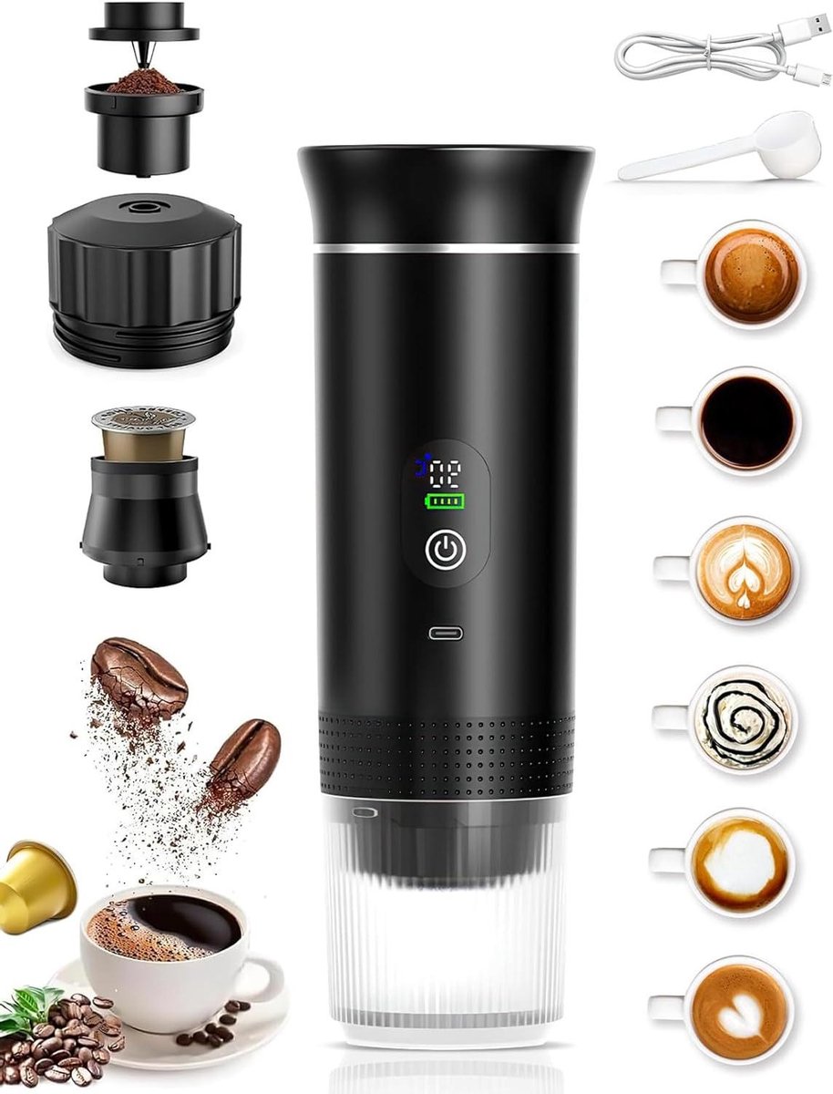 Koffiezetapparaat - Espresso machine - Verse koffie zetten - Compact design - 1-kops - Zwart