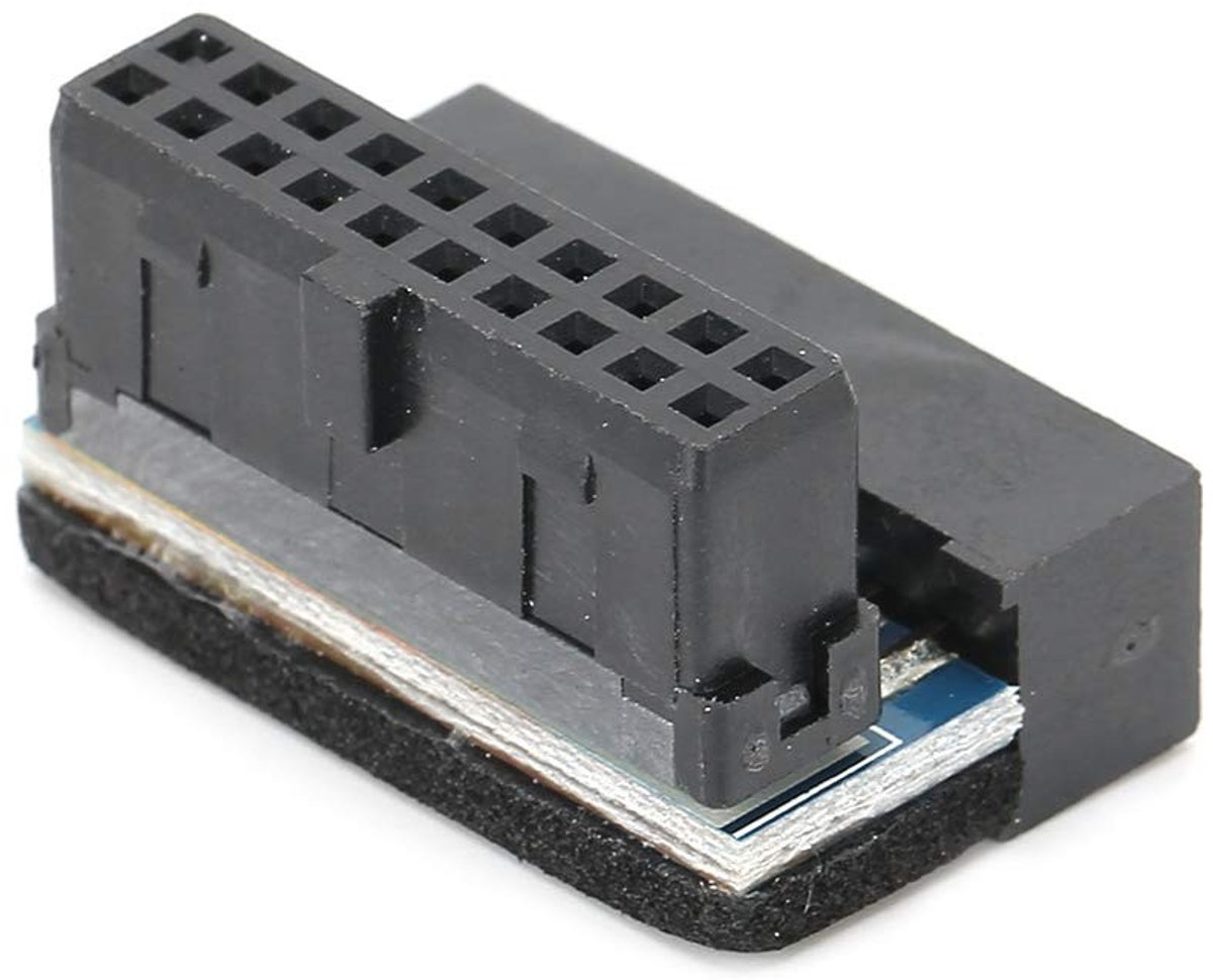 Dailygoods - USB 3.0 Adapter - 19-pins Mannelijk naar Vrouwelijk - Compact Formaat - 90 Graden Schuine Aansluiting - Hoogwaardig Materiaal - Geschikt...