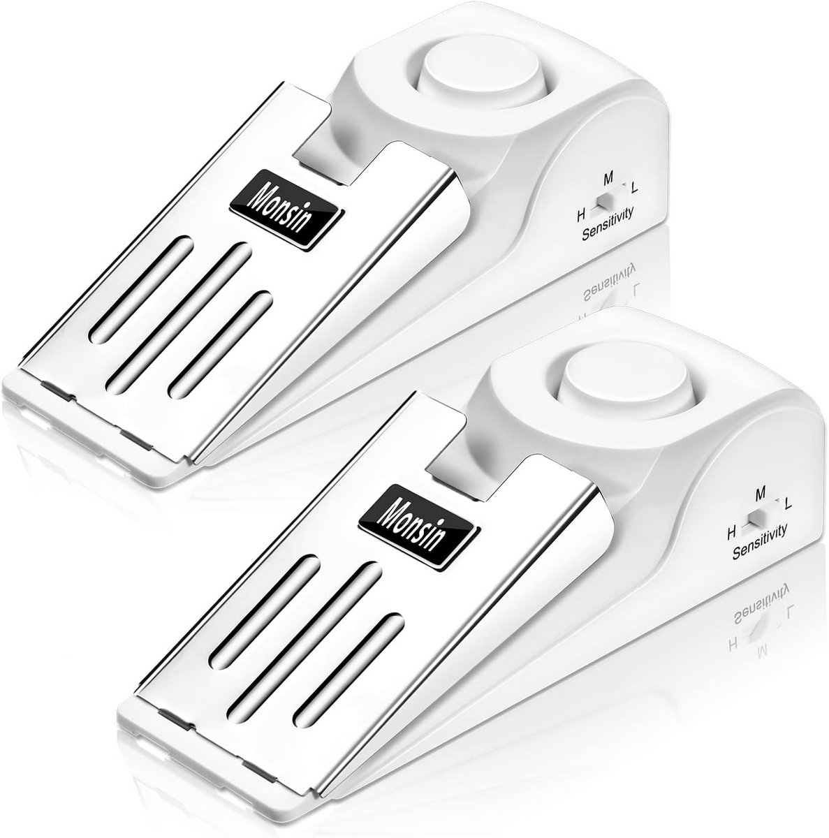 Deurstopper Alarm - Vloerwig Veiligheid - Extra Beveiliging - 120 dB Geluid - 2 Stuks - Wit