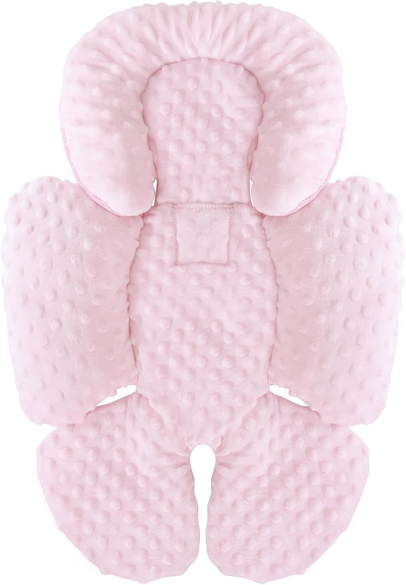 Baby Zitkussen - Lichaamssteun Baby - Comfortabel Reizen - 2-in-1 Omkeerbaar - 23 x 20.3 cm - Roze