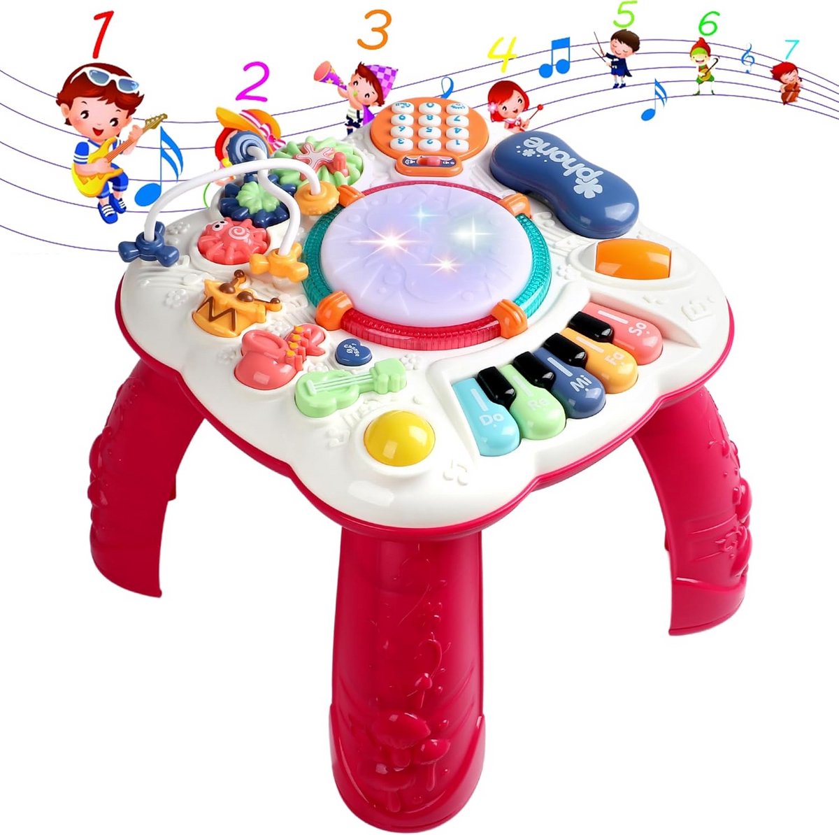 Activiteitentafel Baby - Muziekspeelgoed Educatief - Vroeg Leren Spelen - Meer dan 20 Geluidseffecten