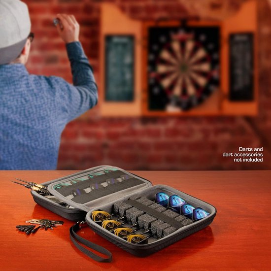 Dartcase Hard Shell voor 8 Darts - Zwart - Geschikt voor Soft Tip en Steel Tip - Beschermt en organiseert je darts — afbeelding 3