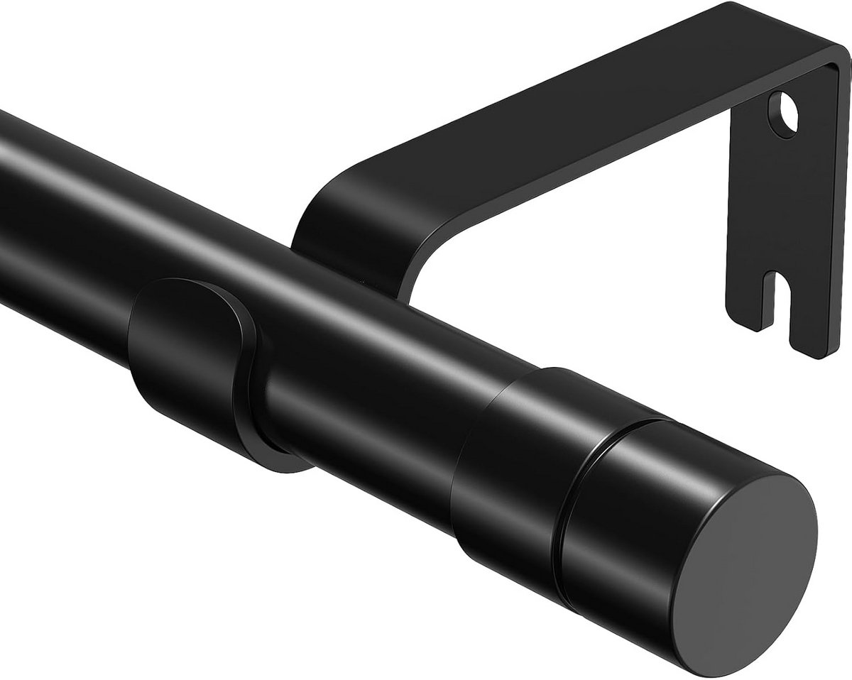 Gordijnstok - Gordijnroede uitschuifbaar - Vensters decoreren - Stevig metaal - 81-118 cm - Zwart