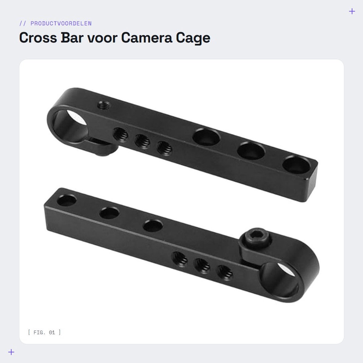 Dailygoods - Cross Bar voor Camera Cage - 15mm Single Rod Adapter - Perfect voor DIY Projecten - Universeel Toepasbaar - Lichtgewicht en Stevig - Gesc...