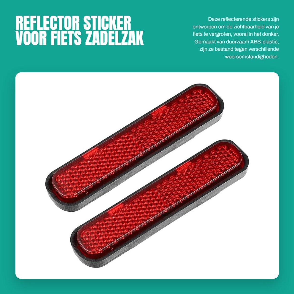 Dailygoods- Reflector Sticker - Reflecterende Tape - Achterste Zadelzak - Duurzaam ABS-Plastic - 2 Stuks - 93x21.5x9mm - Reflectorstickers