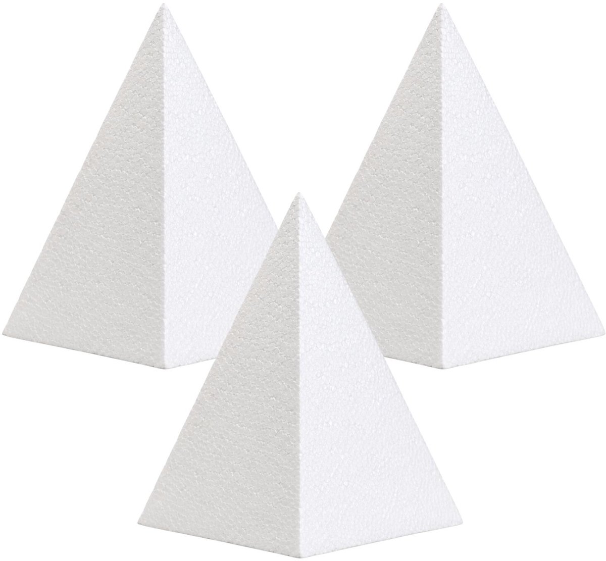 Piepschuim vormen piramide - 3x - H25 x D12 cm -