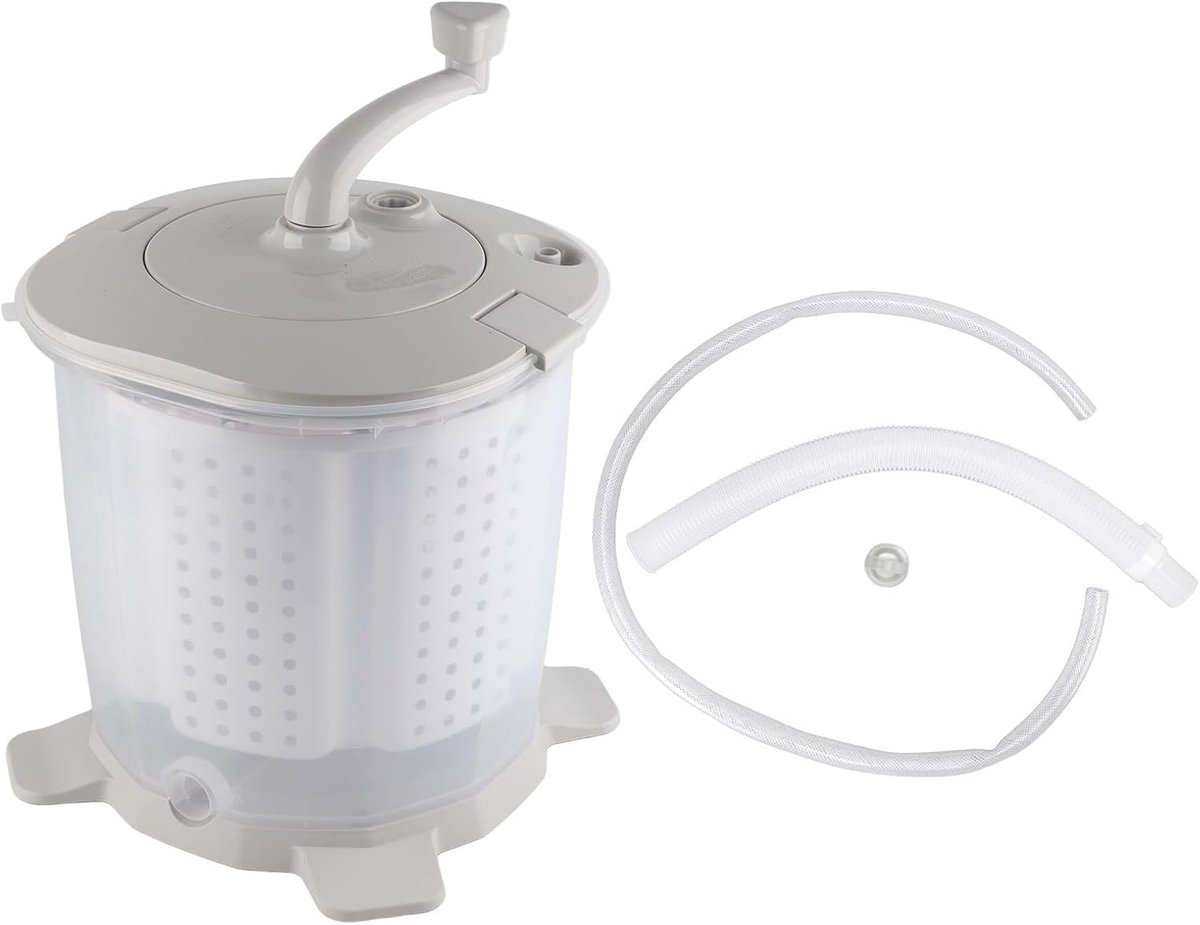 Draagbare handzwengel wasmachine handslinger wasmachine handmatige wasmachine voor slaapzaal flat camping, Nordic Grey